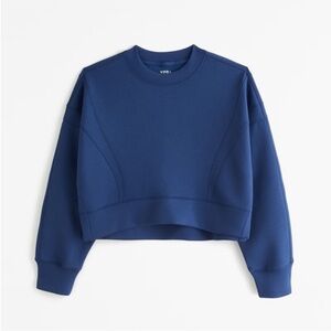 Abercrombie YPB neoKNIT Mini Crew crop- royal blue color size xxs boxy fit
